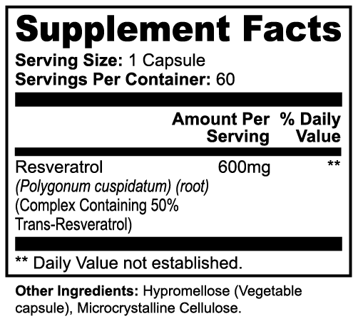 Resveratrol 50% 600mg - Anti-Aging & Longevity Support