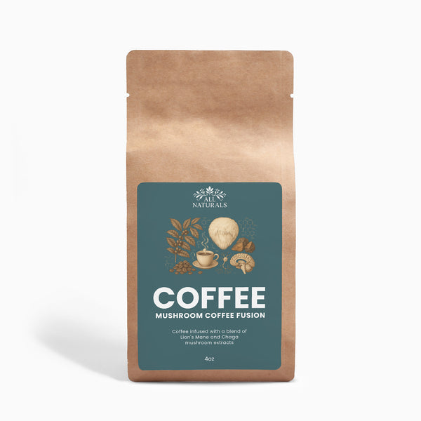 Coffee package with a label on a white background

